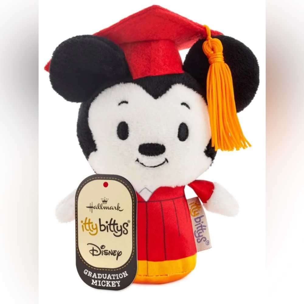 Hallmark itty bittys Disney‎ Graduation Mickey Plush with Tag
